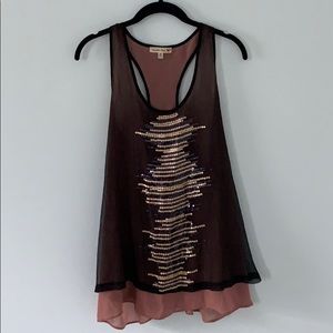 Double Layered Sequin Tank